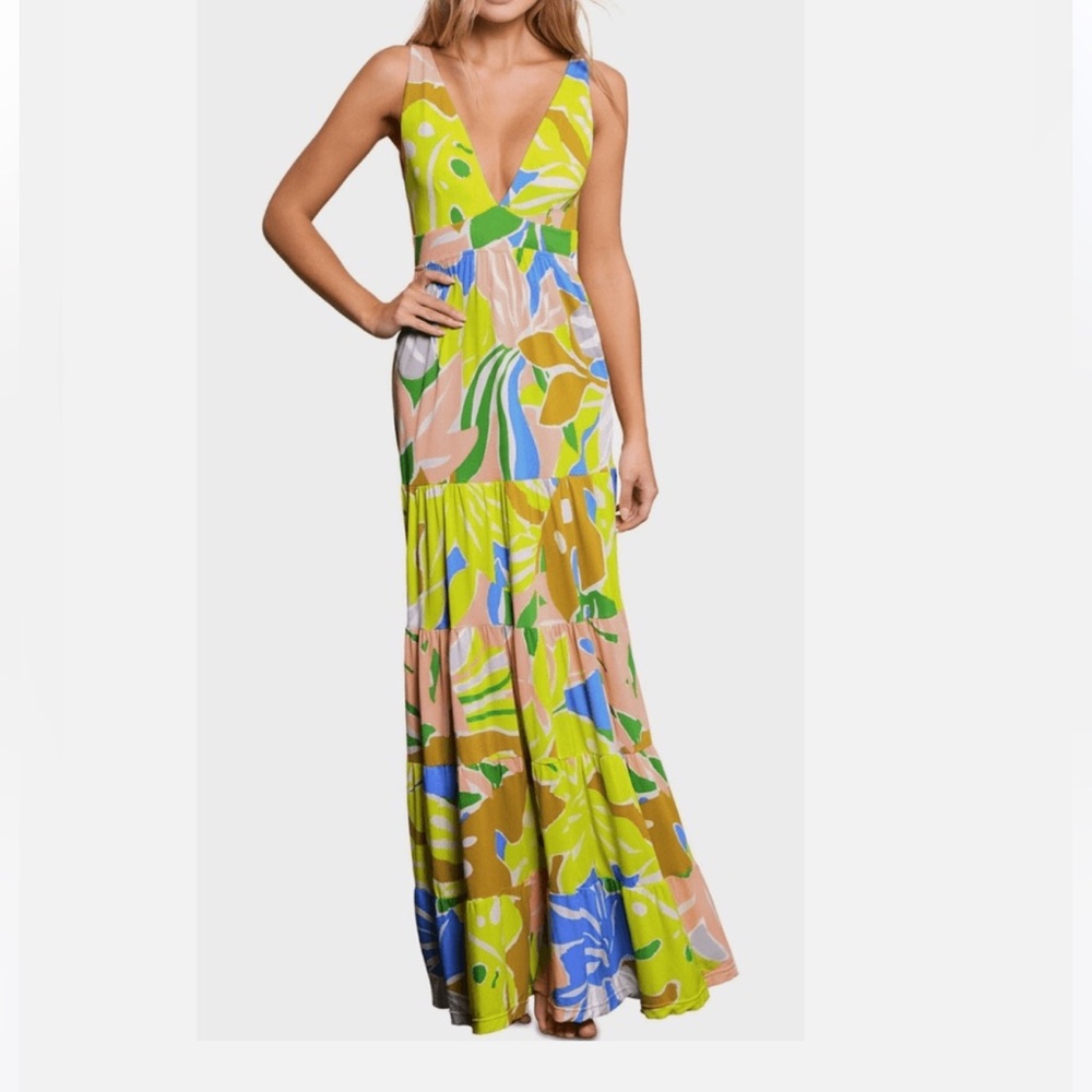 Maaji Women Selvatik Marea Knit Coverup Maxi Dress Size M Beach Sleeveless